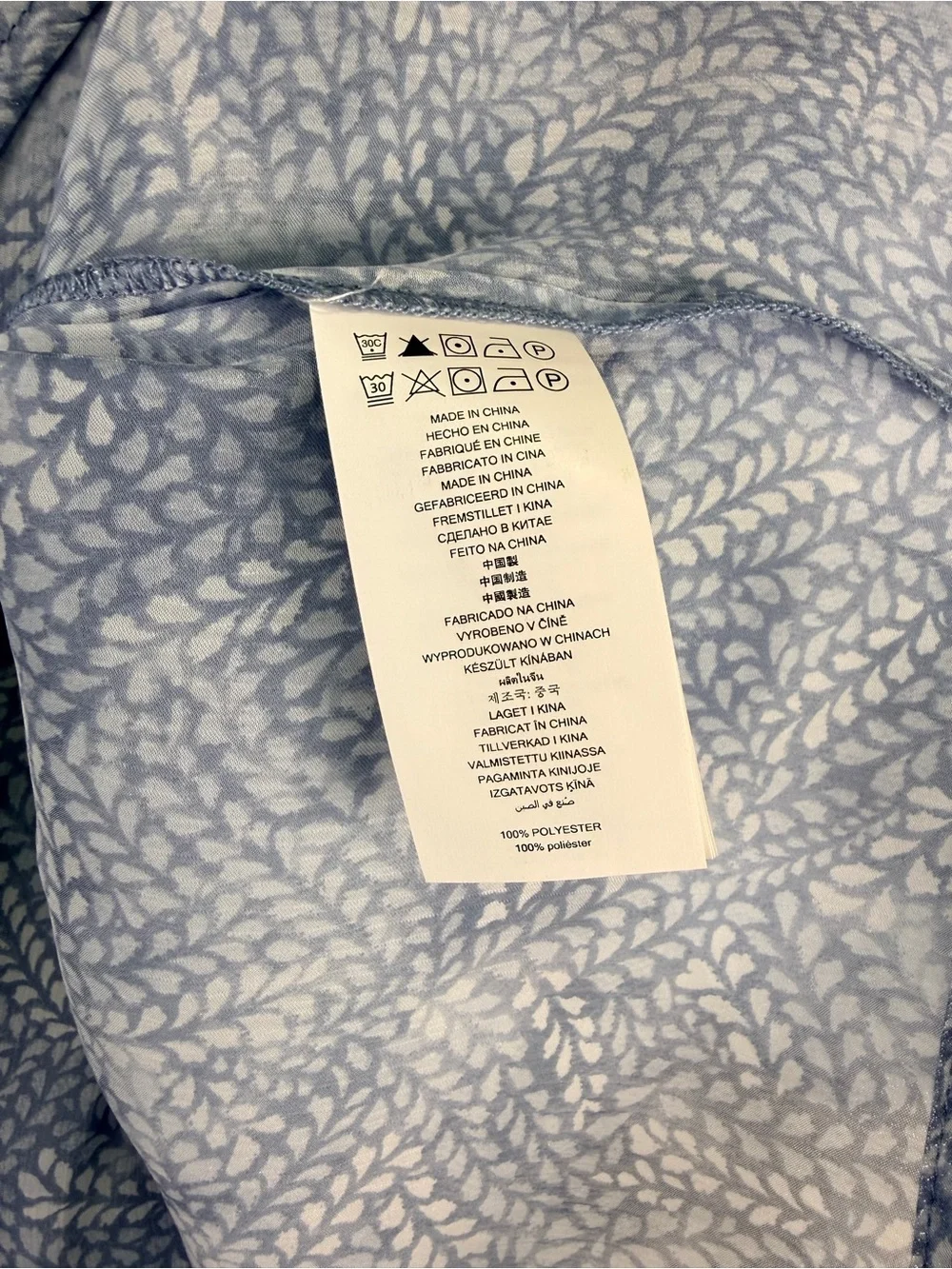 Michael Kors Petite Medium Blue Floral Print Blouse Short Sleeve Casual Top NWT